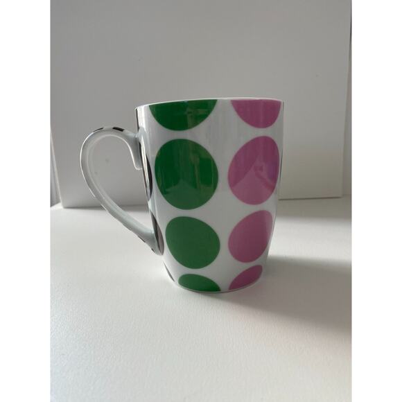 Pier 1 Imports Coffee Mug Mud pie polka dot Girlfriends booze shopping - Picture 4 of 6